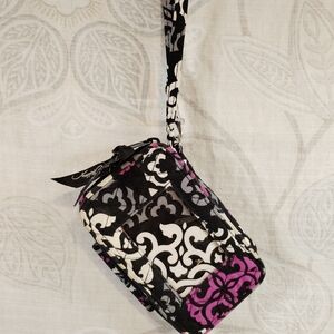 Vera Bradley Black and Purple Wristlet